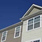 Focus on the second story of a newly built home