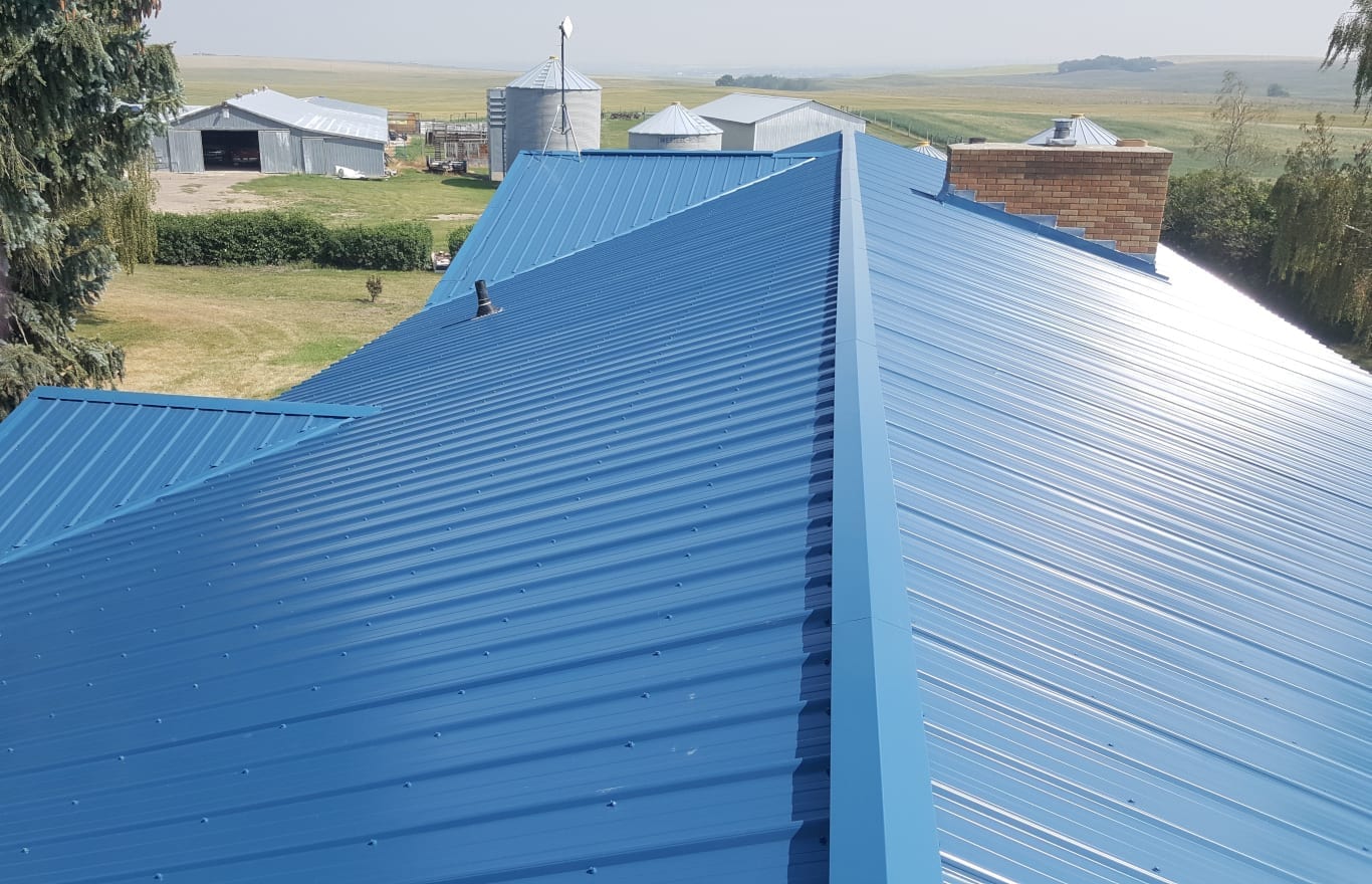 Steel Roof in Heron Blue color Tough Rib profile